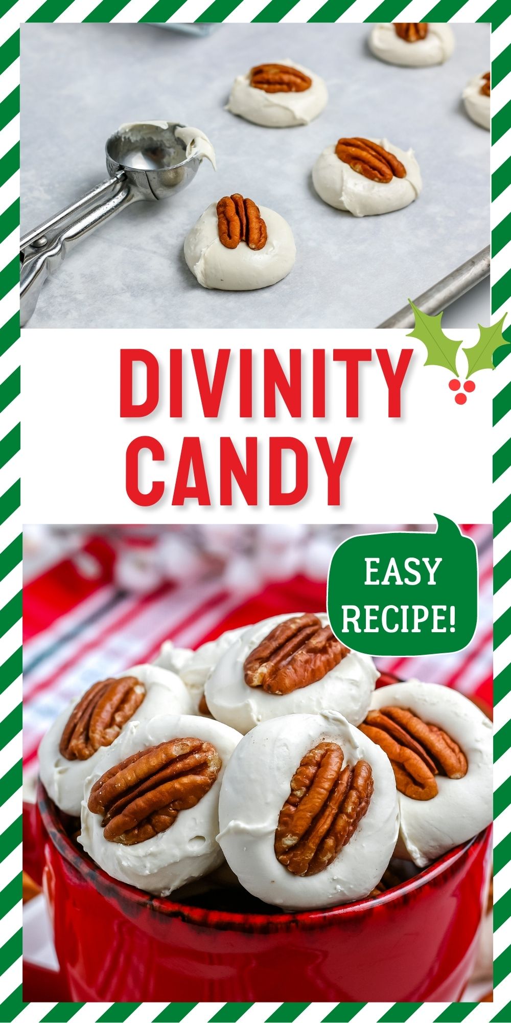 This Divinity Candy recipe is a classic holiday favorite! You only need a handful of ingredients, a little time, and you have soft and chewy Divinity Candy. via @foodfolksandfun