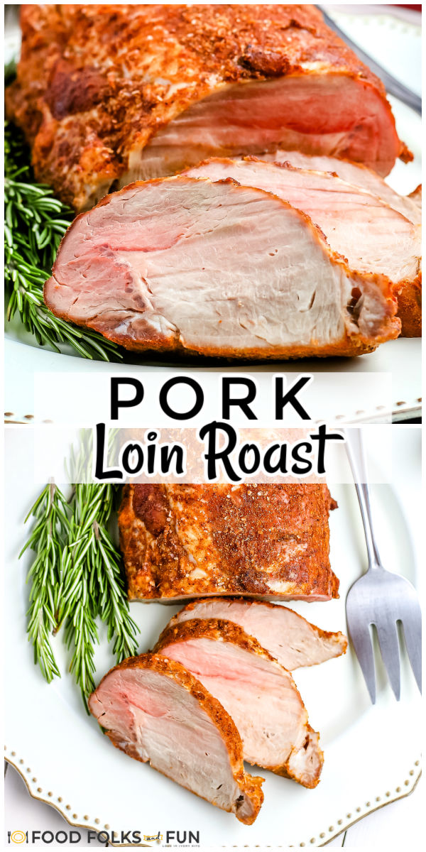 Making an easy and juicy Pork Loin Roast is simple. My recipe calls for just 6 ingredients and only 5 minutes of prep. This recipe is perfect for weeknights, Sunday dinners, and holidays. via @foodfolksandfun