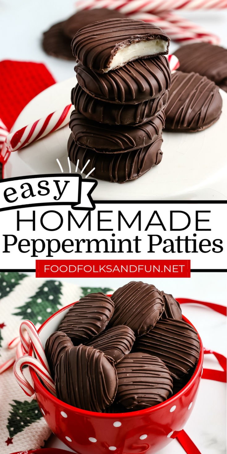 This homemade Peppermint Patty Candy is a refreshing holiday treat perfect for Christmas cookie trays and gifting.  via @foodfolksandfun