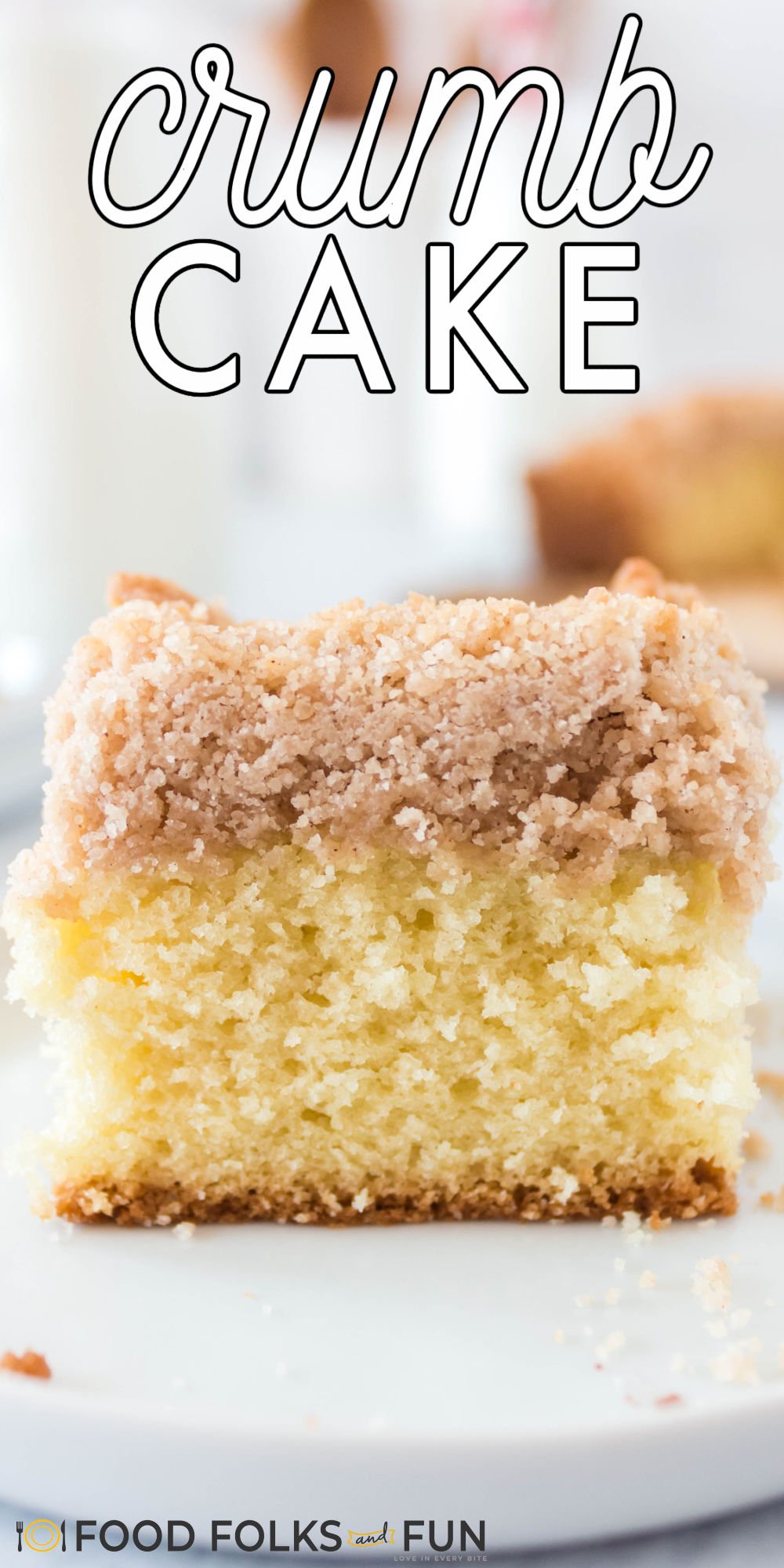 This Cinnamon Crumb Cake recipe is a breakfast classic. It has a rich, buttery, and tender cake crumb and a cinnamon crumb topping that is irresistible.  via @foodfolksandfun