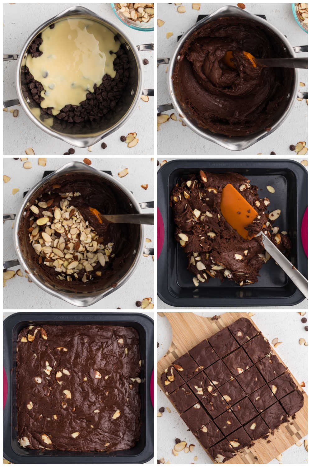 A picture collage of how to make easy chocolate fudge for Pinterest.