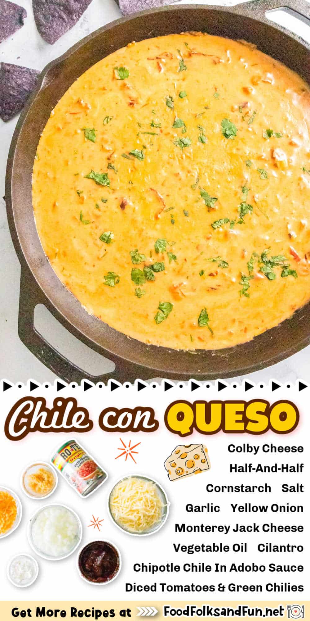 This is the only Chile con Queso recipe you’ll need! It’s easy to make and made from scratch and without processed cheese.  via @foodfolksandfun