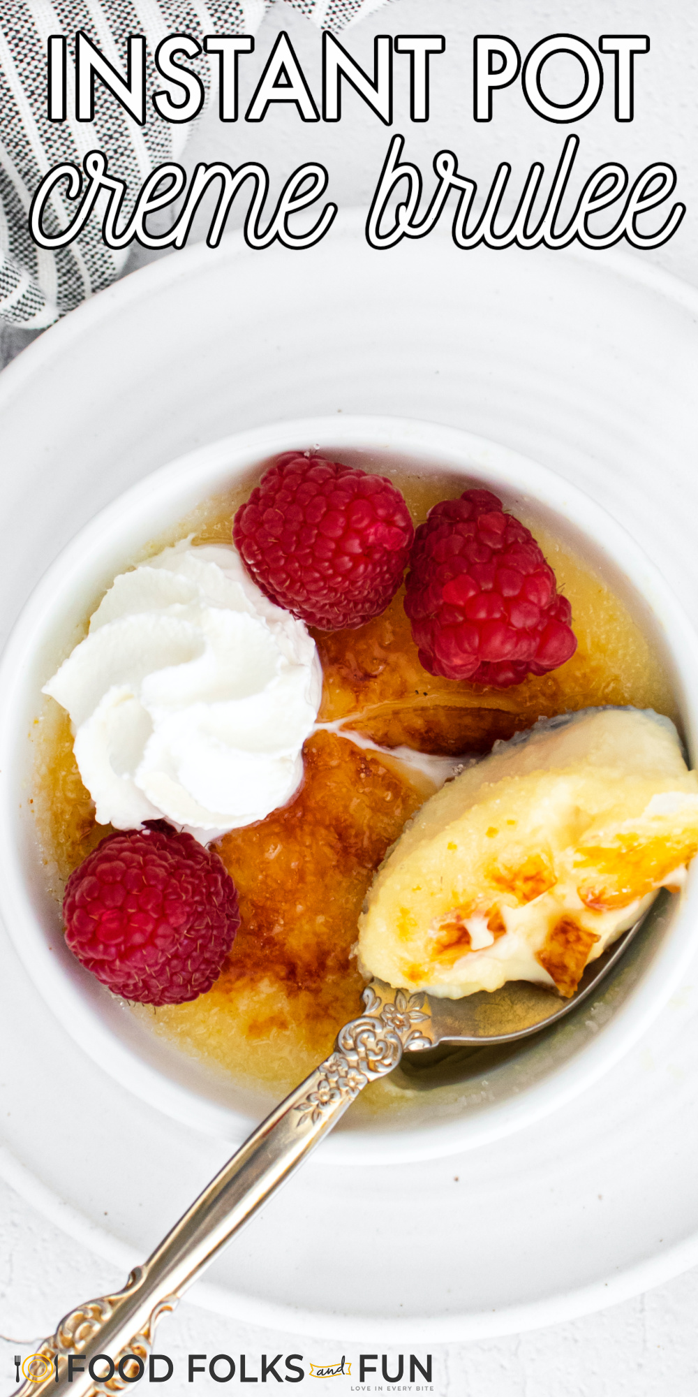 Classic, simple, silky, and luscious Creme Brulee couldn’t be any easier with this Instant Pot Creme Brulee recipe.  via @foodfolksandfun