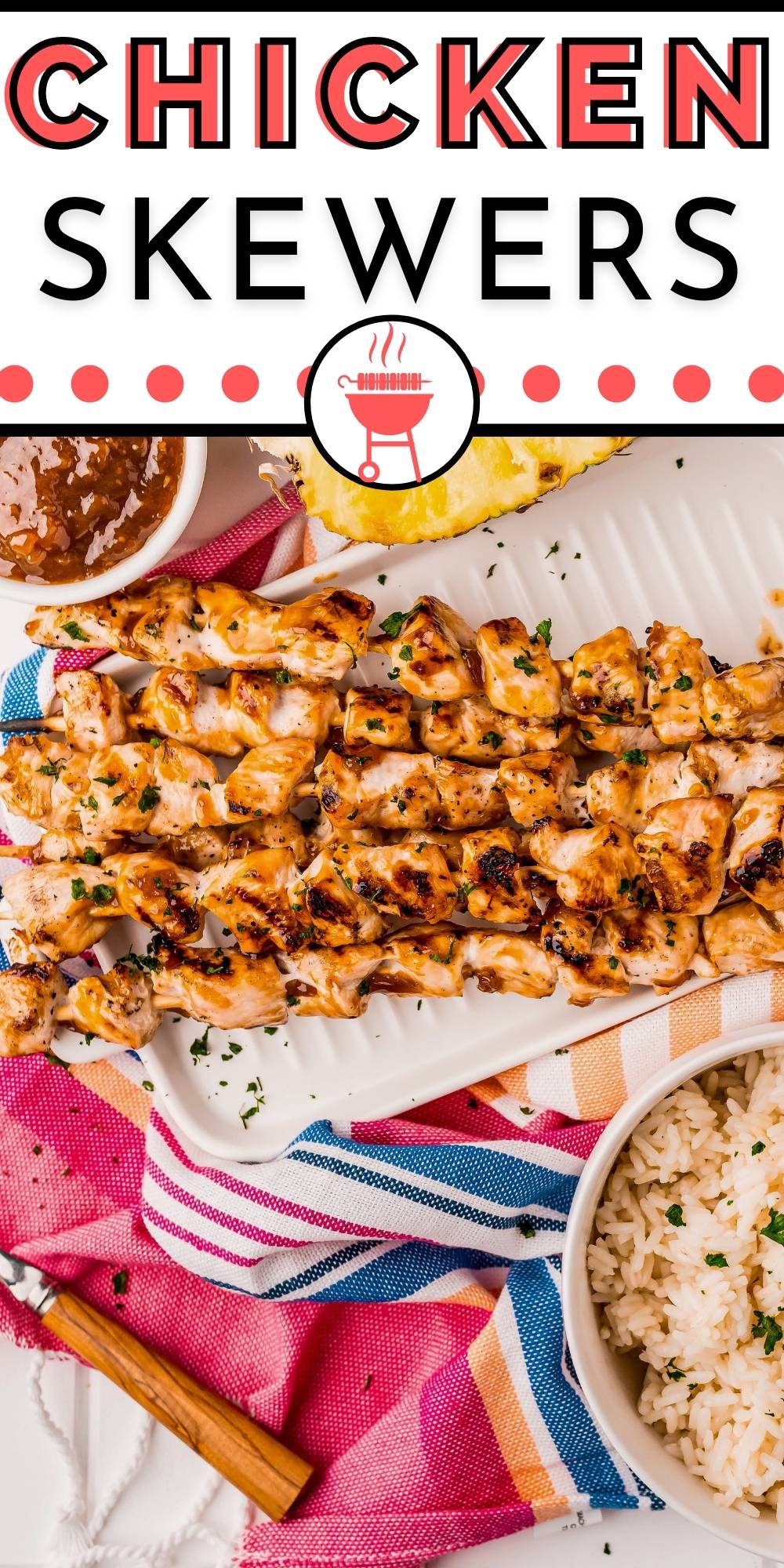 This Grilled Chicken Skewers Recipe is covered with pineapple teriyaki sauce that takes them to another level. It’s an easy grilling recipe. via @foodfolksandfun