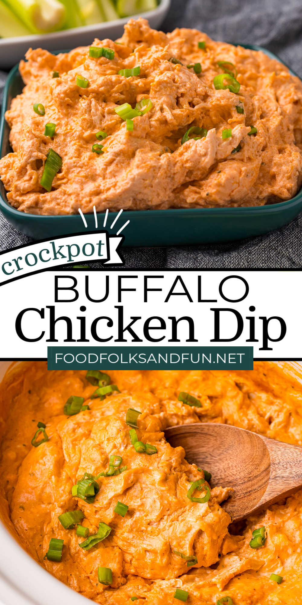 This Crockpot Buffalo Chicken Dip has a classic buffalo wing flavor but transformed into an easy-to-make dip. The dip is irresistible, creamy, and even keto! via @foodfolksandfun