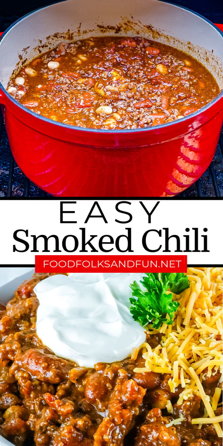This hearty bowl of Smoked Chili is perfect year-round but especially comforting during the winter months. This is a simple recipe with very little prep time. via @foodfolksandfun
