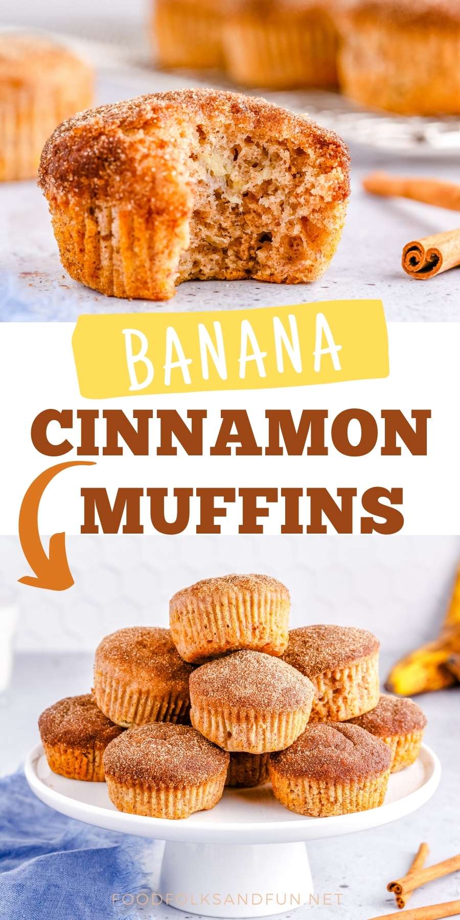 These Banana Cinnamon Muffins are quick, easy to make, and perfect for all-year-round enjoyment. The cinnamon-sugar topping adds a little additional sweetness to the banana flavor. via @foodfolksandfun