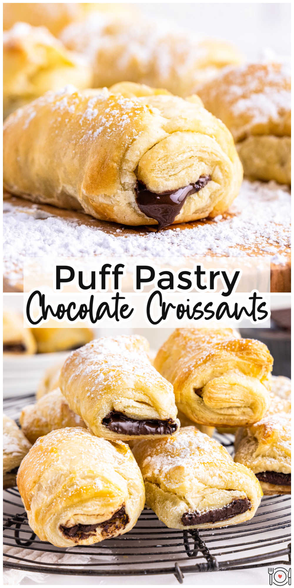 These Puff Pastry Chocolate Croissants taste like they took all day to make. They’re buttery, delicious, and perfectly chocolatey. via @foodfolksandfun