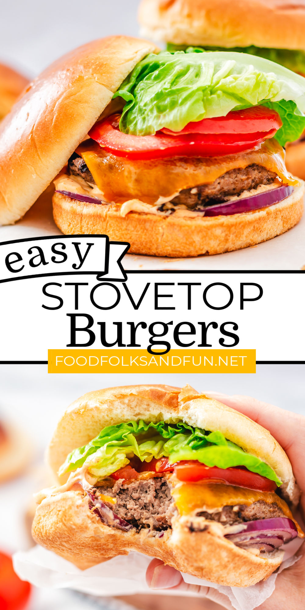 Stovetop Burgers are tasty and easy to make. Come learn how to cook burgers on the stove so you can enjoy juicy cheeseburgers any time of the year! via @foodfolksandfun