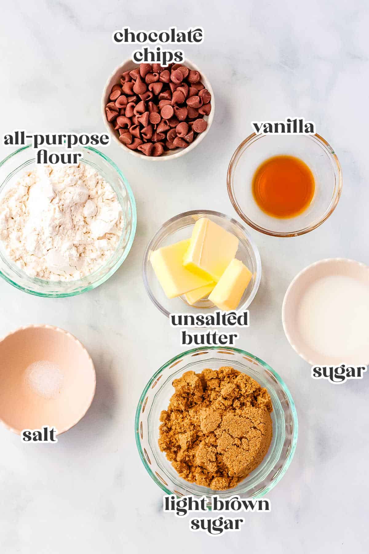 The ingredients needed to make this recipe labeled with text overlay.