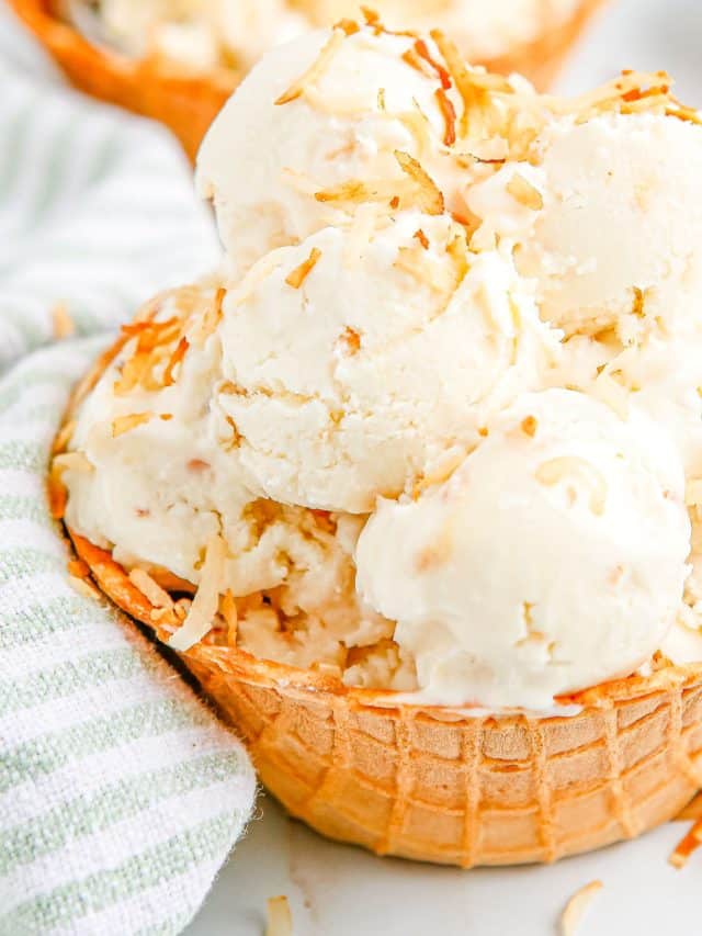 Toasted Coconut Ice Cream – No Churn Recipe Story