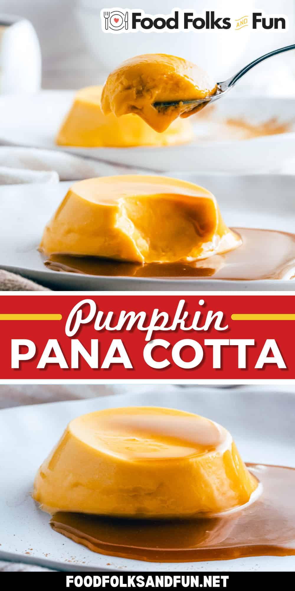 Pumpkin Panna Cotta is spiced, creamy, and buttery smooth. It’s a Fall twist on the classic and topped with Homemade Caramel Sauce. via @foodfolksandfun