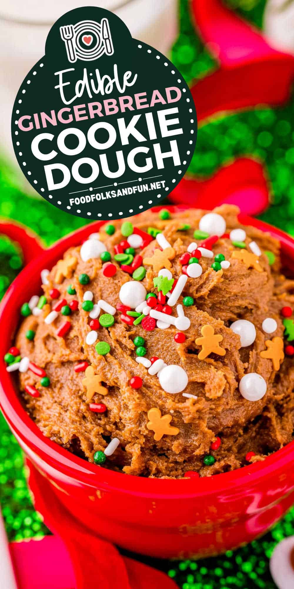 Edible Gingerbread Cookie Dough is an easy festive treat that's perfectly spiced and packs that molasses punch we all love. The best part is that it takes only minutes to prepare.  via @foodfolksandfun