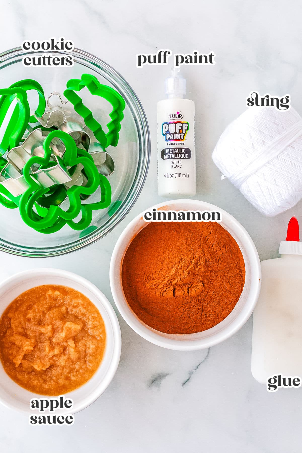 The recipe ingredients with text overlay labeling each.