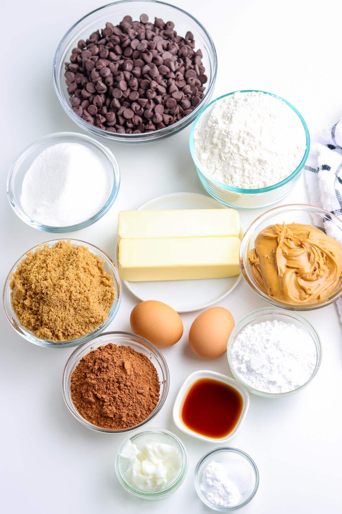 An overhead picture of all of the ingredients needed for this recipe.