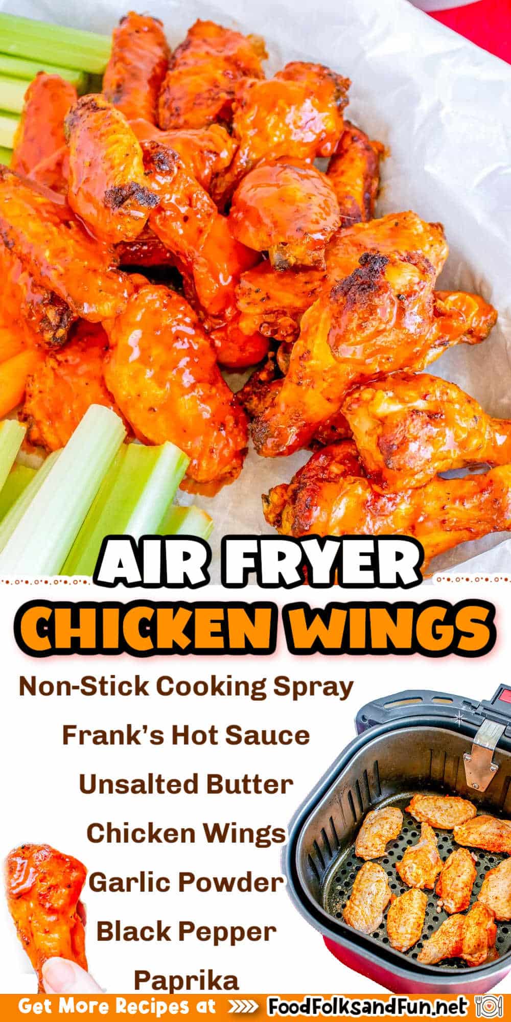 Air Fryer Chicken Wings are crispy and seasoned perfectly. All you need are just 25 minutes to make these irresistible wings! via @foodfolksandfun
