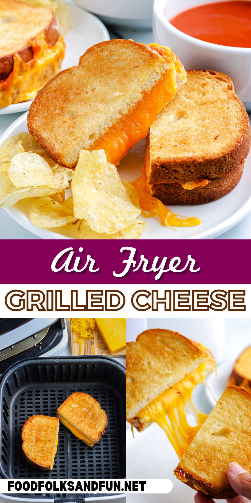 With this Air Fryer Grilled Cheese recipe, there’s no more babysitting a pan. Instead, you’ll get buttery, crisp sandwiches with gooey, stretchy cheese every time. via @foodfolksandfun