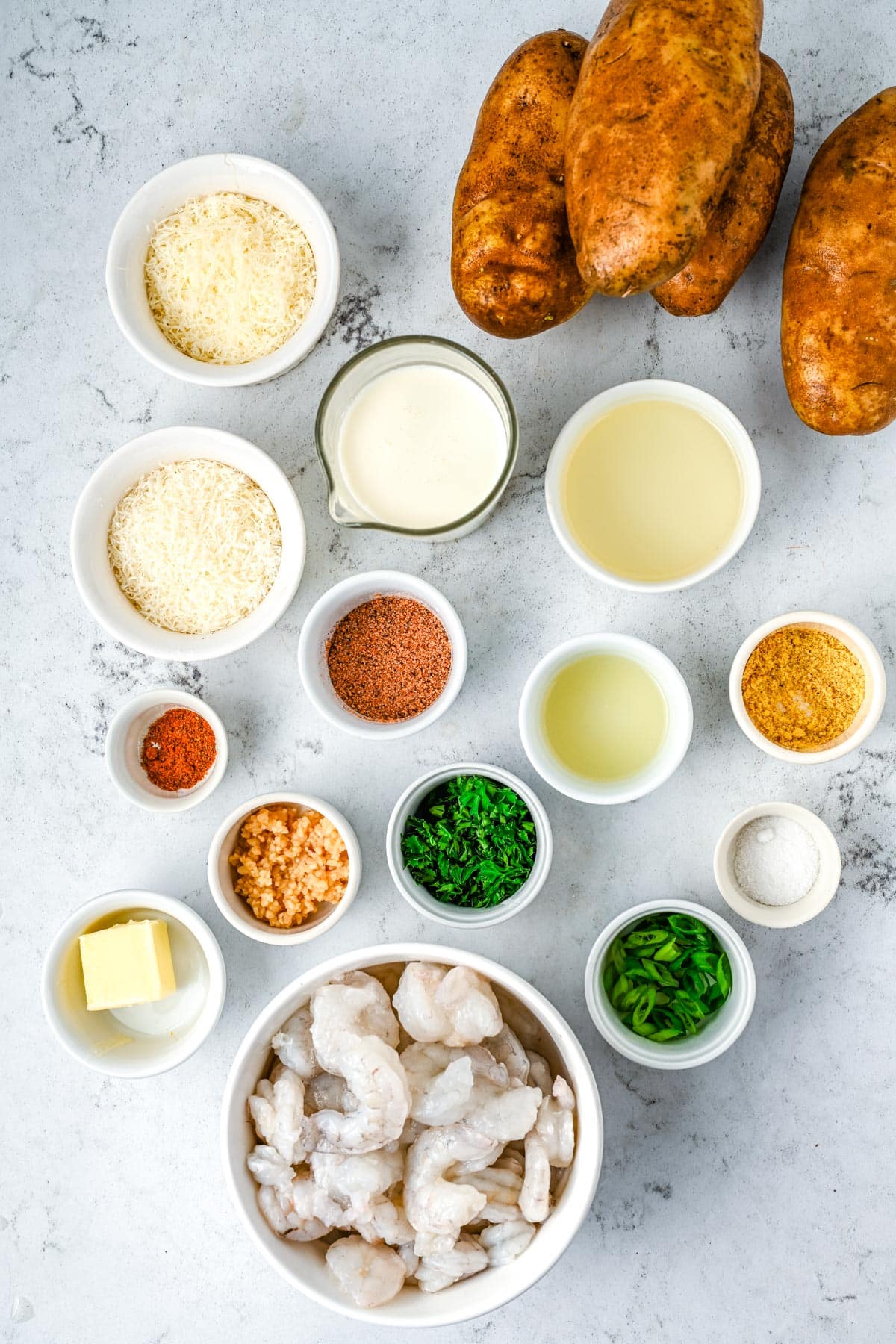 An overhead picture of all of the ingredients to make this recipe.