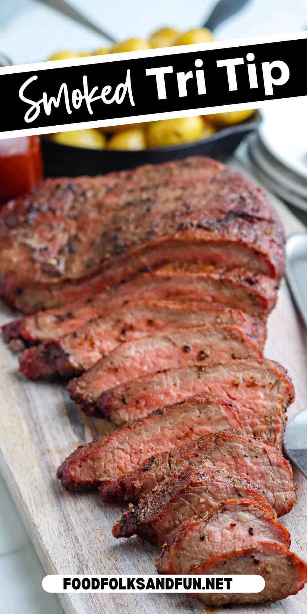 Enjoy the bold, smoky flavor of tender Smoked Tri Tip. Perfectly cooked and seasoned to perfection, it's the ultimate meat lover's delight. via @foodfolksandfun