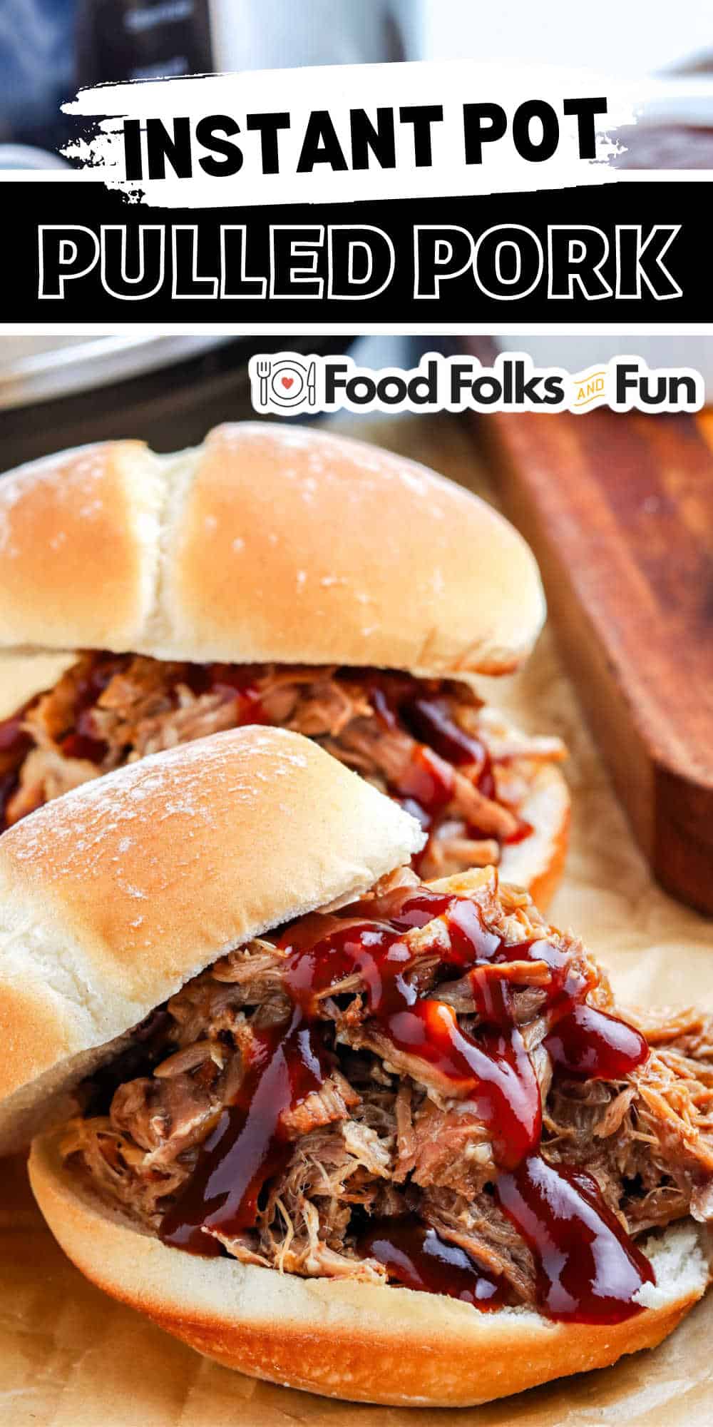 Tender and flavorful pulled pork made effortlessly in the Instant Pot. Savory spices and juicy meat create the ultimate BBQ sandwich or taco filling. via @foodfolksandfun