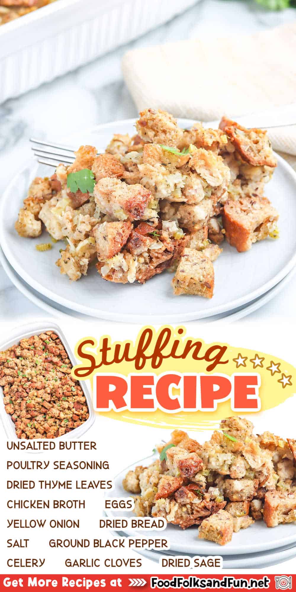 There is nothing quite like making a delicious meal from scratch. Homemade stuffing is an easy dish to make, and it will impress your family and friends. via @foodfolksandfun
