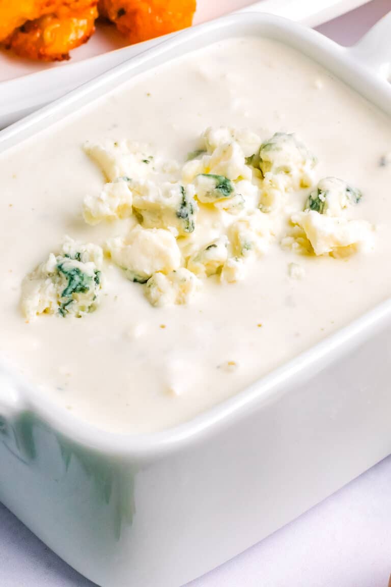 Homemade dressing in a serving dish.
