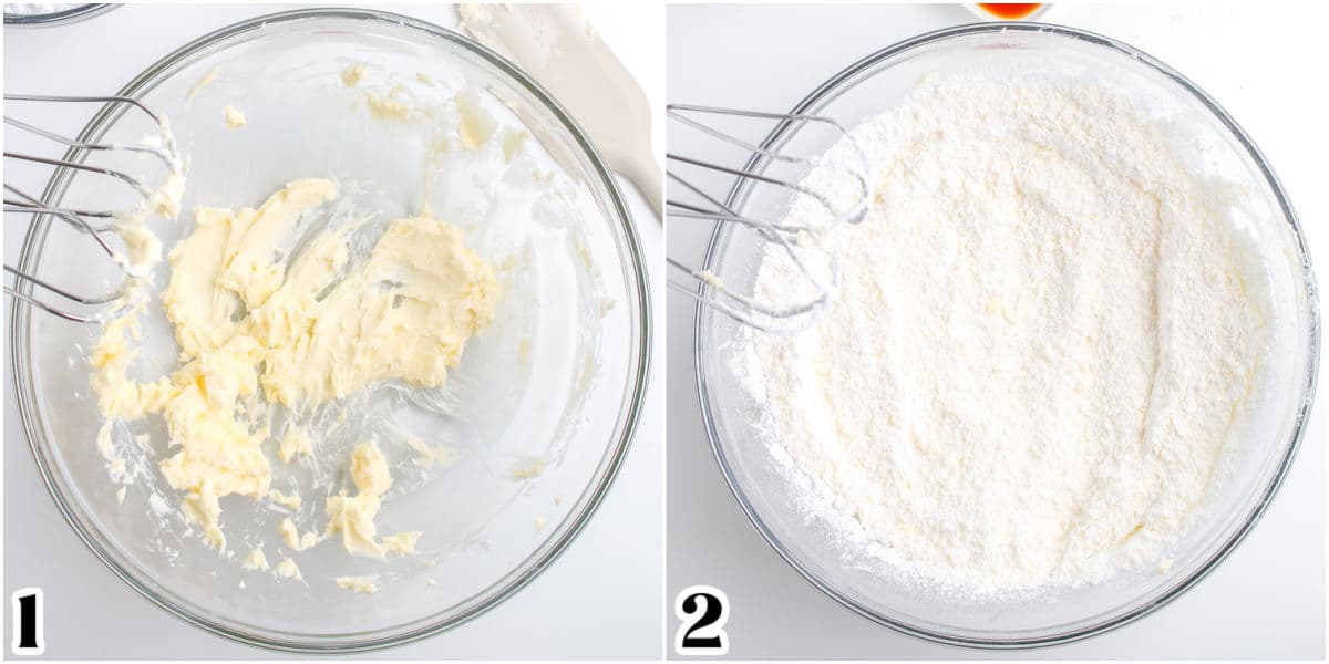 The butter whipped and then powdered sugar added to it.