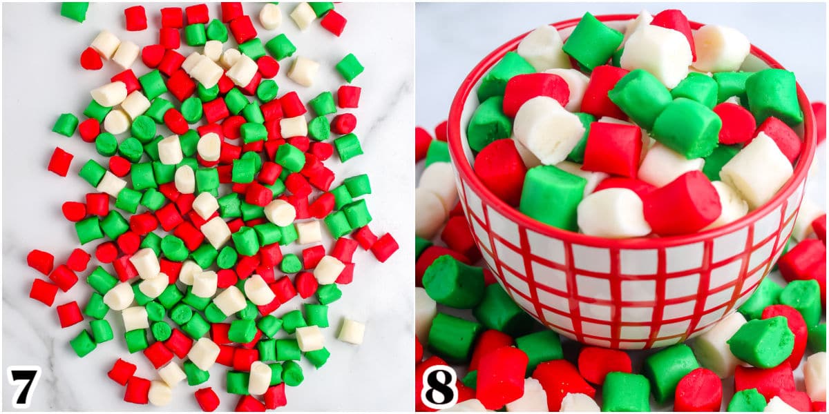 The mints drying and then placed in a candy dish.