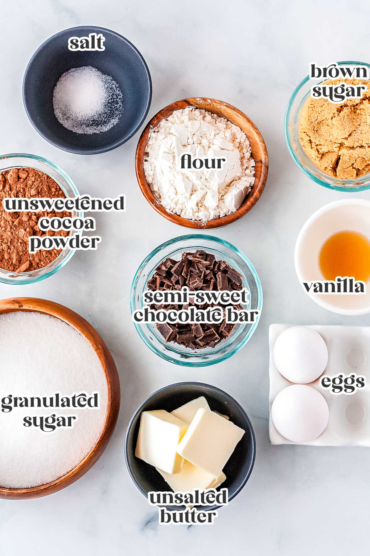 The recipe ingredients with text overlay labeling each.