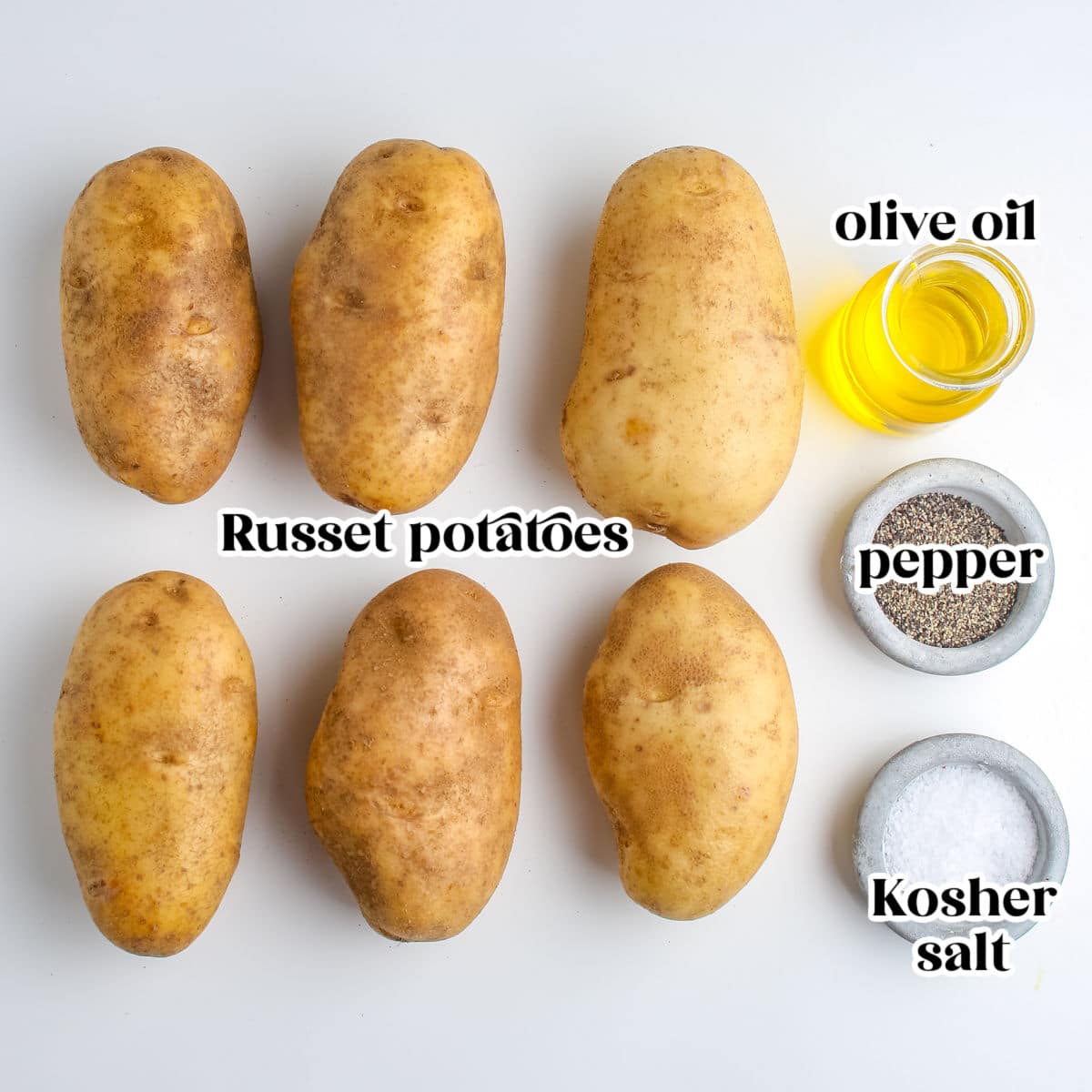 The recipe ingredients with text overlay labeling each.