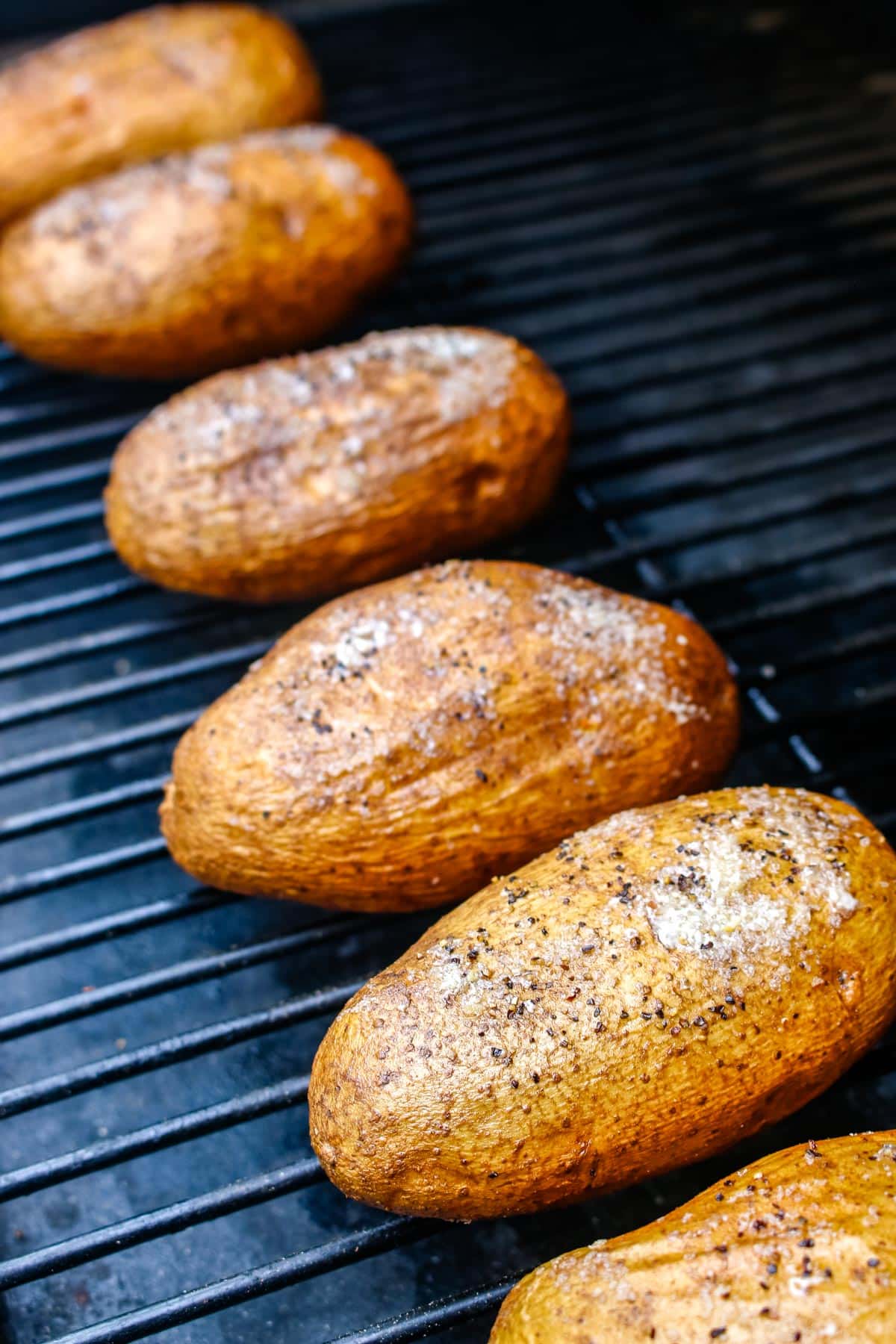 Smoked Baked Potatoes on a Traeger.