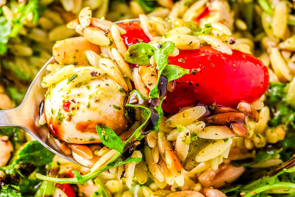 Summer Orzo Salad - Trader Joe's Green Goddess Caprese Hack • Food