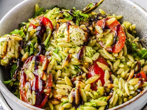 Summer Orzo Salad - Trader Joe's Green Goddess Caprese Hack • Food